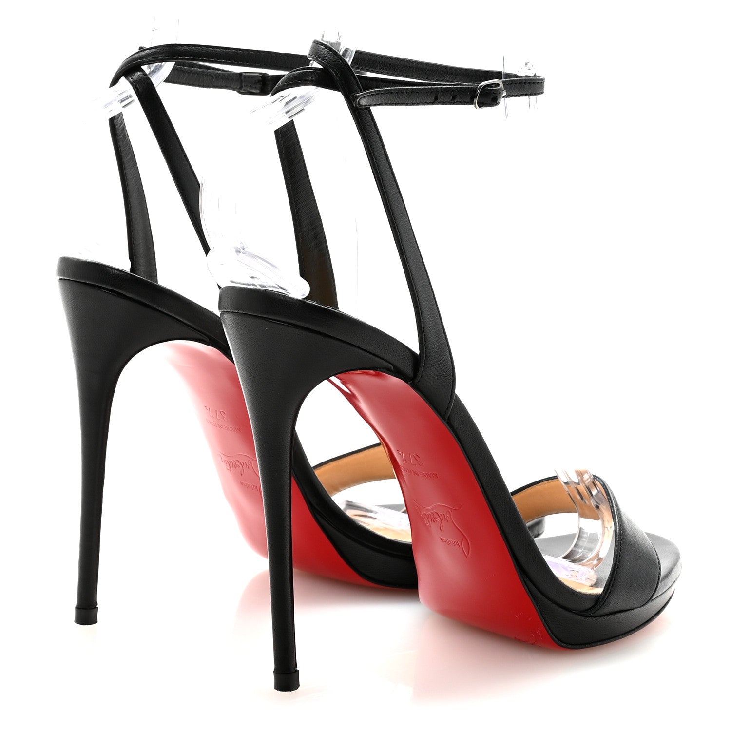 Christian Louboutin Nappa Loubi Queen 120 Strap Sandals 37.5 Black 5 of 8