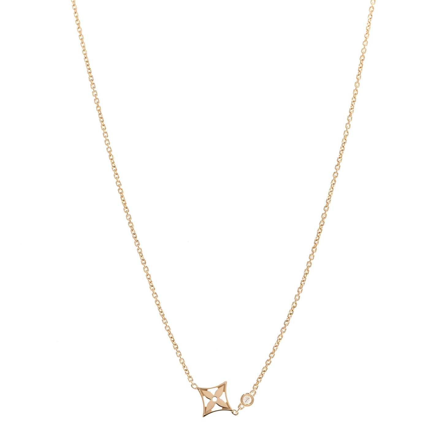 18K Yellow Gold Diamond Idylle Blossom Pendant Necklace