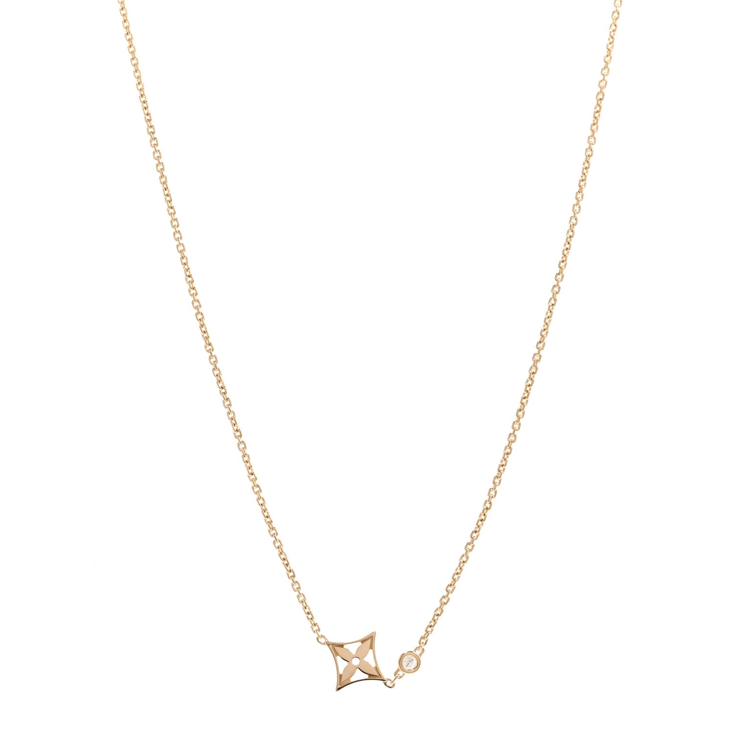 Louis Vuitton 18K Yellow Gold Diamond Idylle Blossom Pendant Necklace 1 of 6