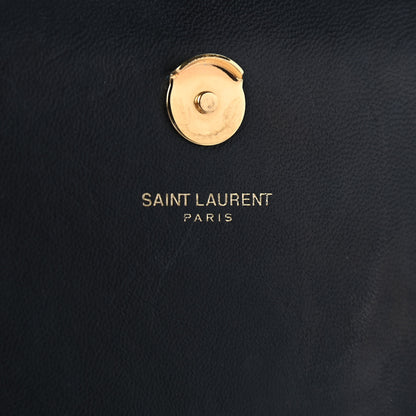 Saint Laurent Metallic Python Embossed Medium Classic Monogram Kate Tassel Satchel Black 7 of 9