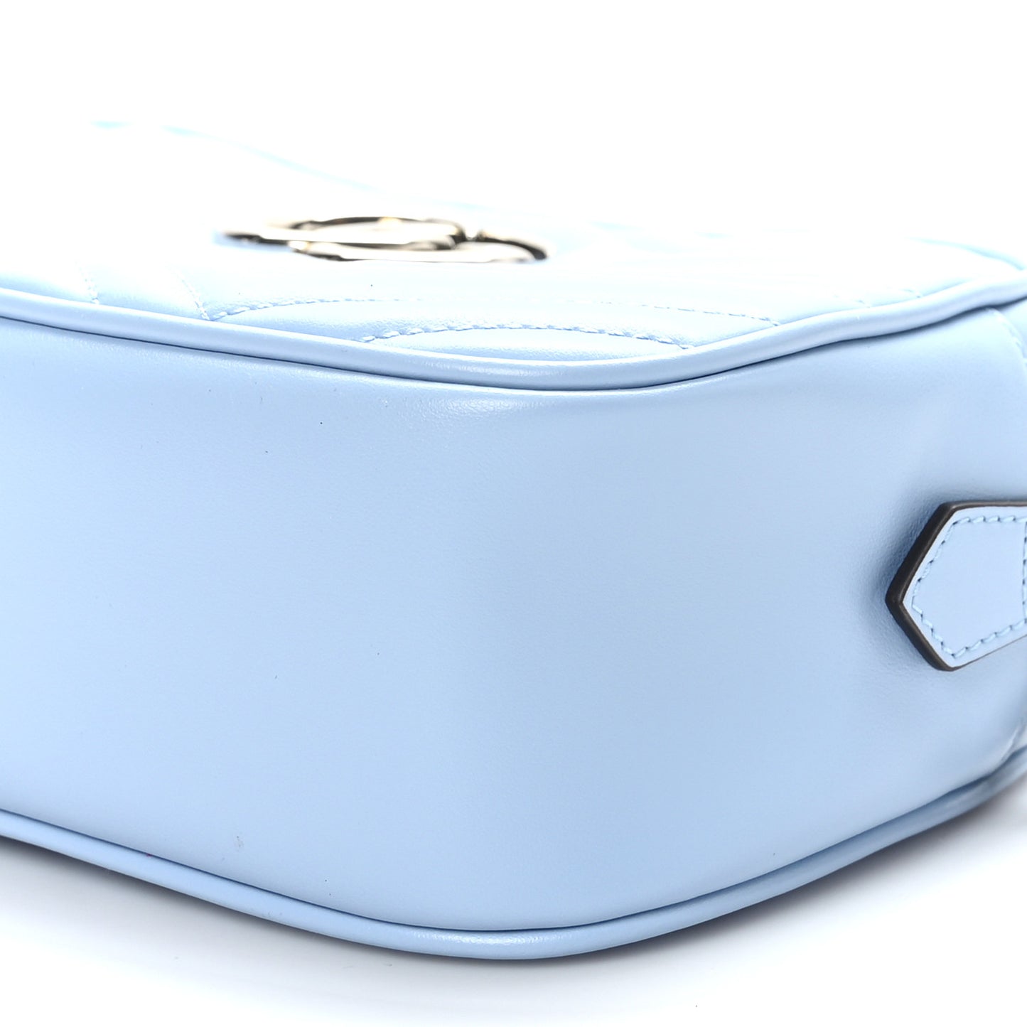 Calfskin Matelasse Small GG Marmont Chain Shoulder Bag Porcelain Light Blue
