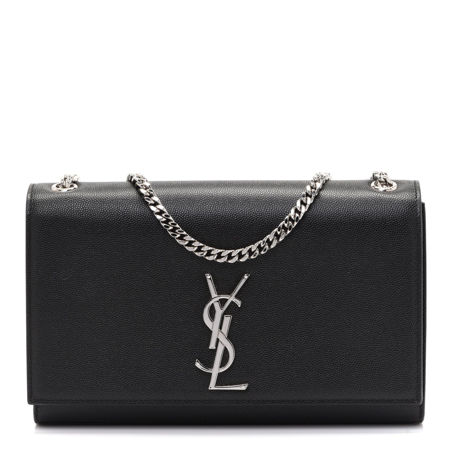 Saint Laurent Grain De Poudre Medium Classic Monogram Kate Satchel Black 1 of 12