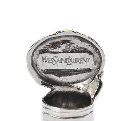 Saint Laurent Glass Cabochon Arty Ovale Ring 6 Black Cipria 5 of 5