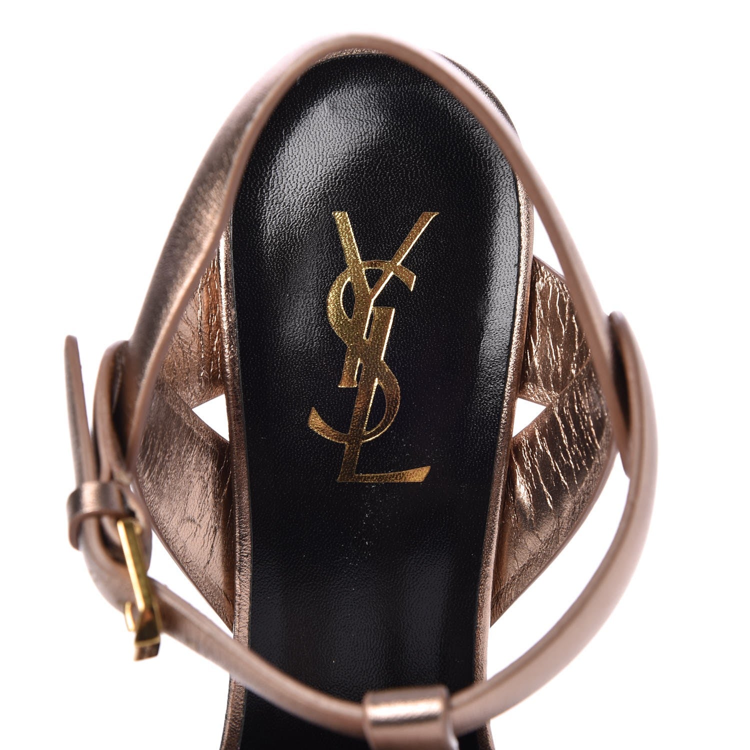 Saint Laurent Metallic Nappa Tribute 75 Platform Sandals 39 Blush 8 of 11