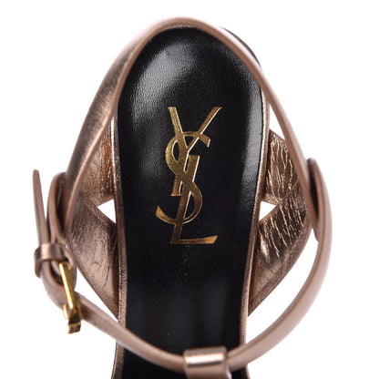 Saint Laurent Metallic Nappa Tribute 75 Platform Sandals 39 Blush 8 of 11