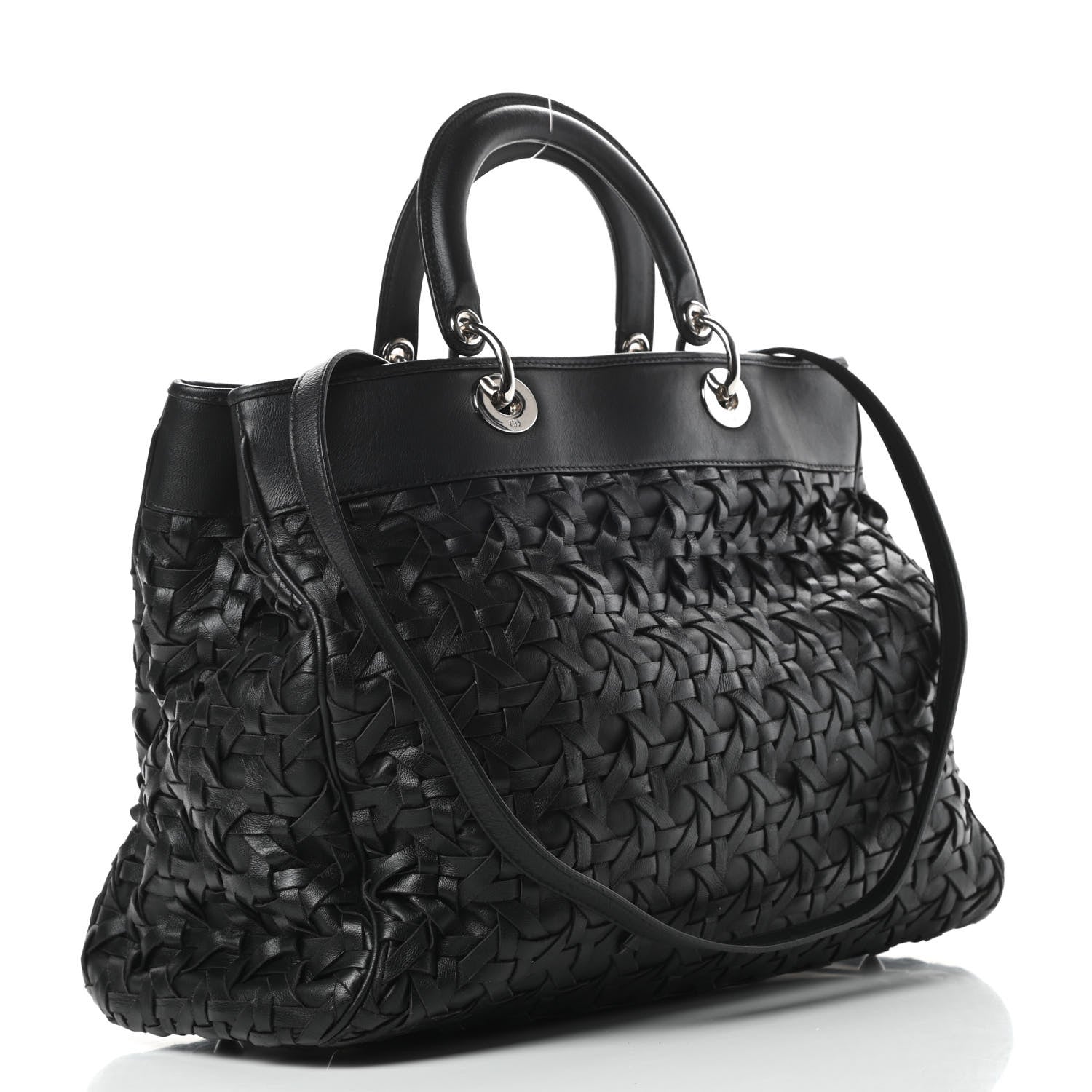 Christian Dior Lambskin Woven Lady Dior Avenue Tote Black 3 of 12