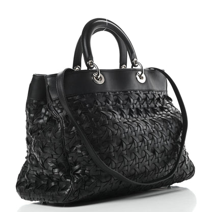Christian Dior Lambskin Woven Lady Dior Avenue Tote Black 3 of 12