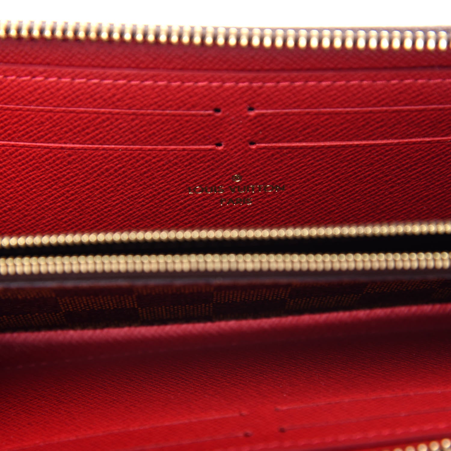 Louis Vuitton Damier Ebene Clemence Wallet Cherry 6 of 7