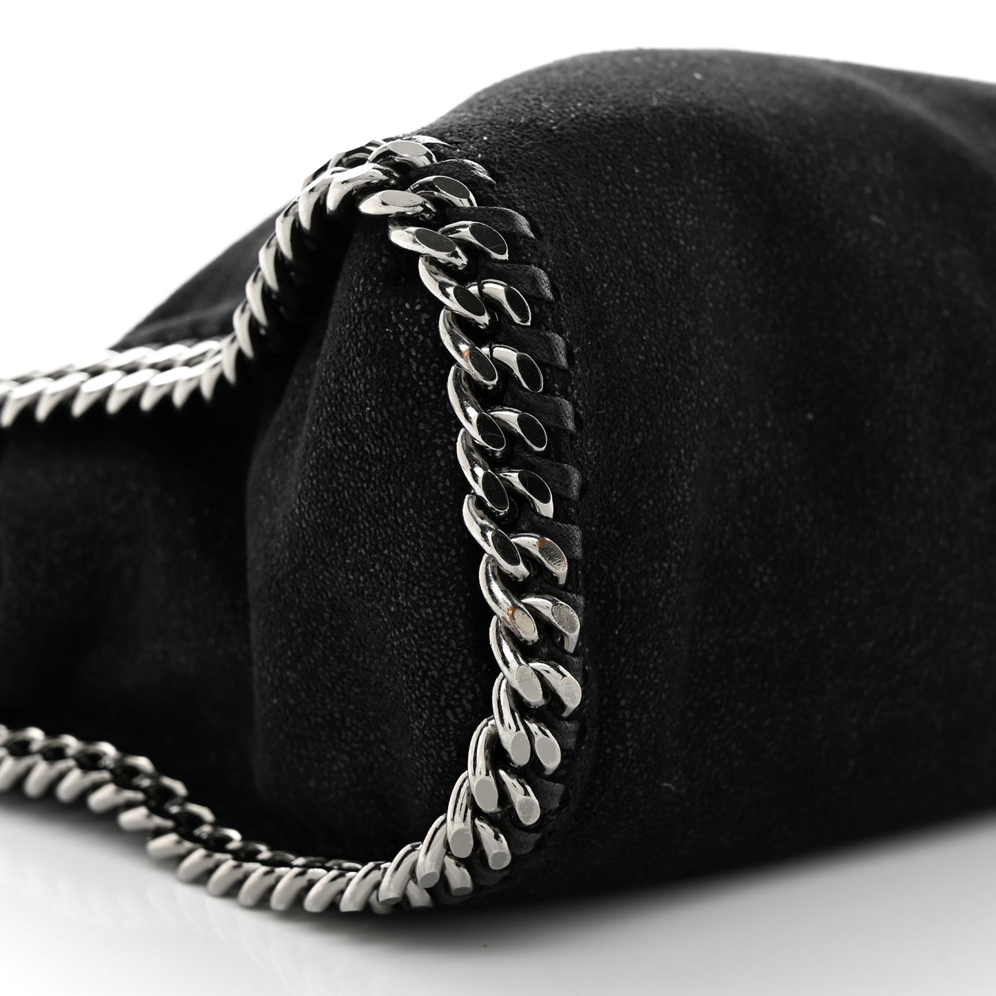 Shaggy Deer Mini Falabella Fold Over Tote Black