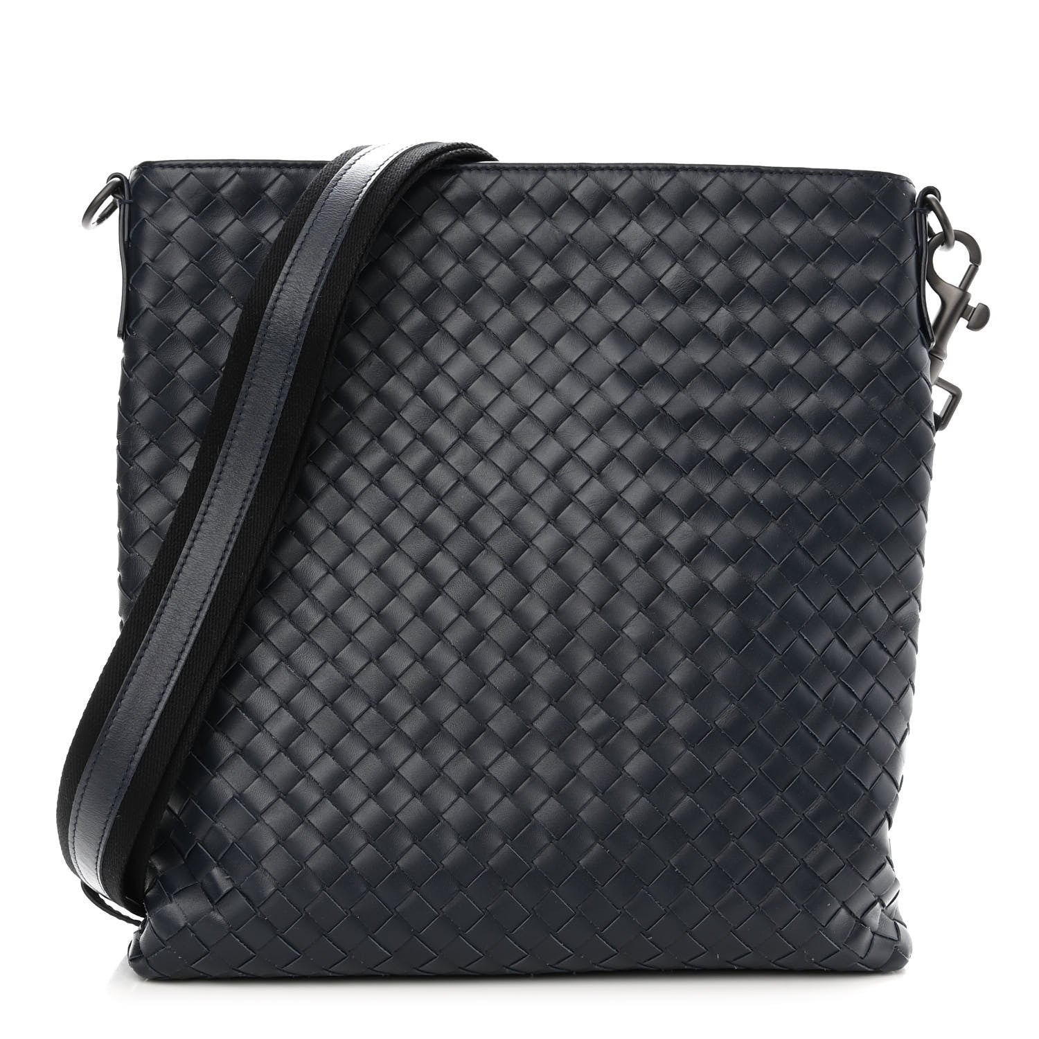 Bottega Veneta Nappa Intrecciato VN Crossbody Messenger Bag Navy 1 of 9