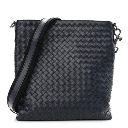 Bottega Veneta Nappa Intrecciato VN Crossbody Messenger Bag Navy 1 of 9