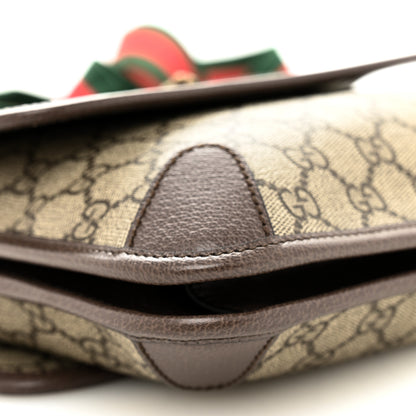 Gucci GG Supreme Monogram Web Small Neo Vintage Double Flap Messenger Bag Beige New Acero 10 of 11