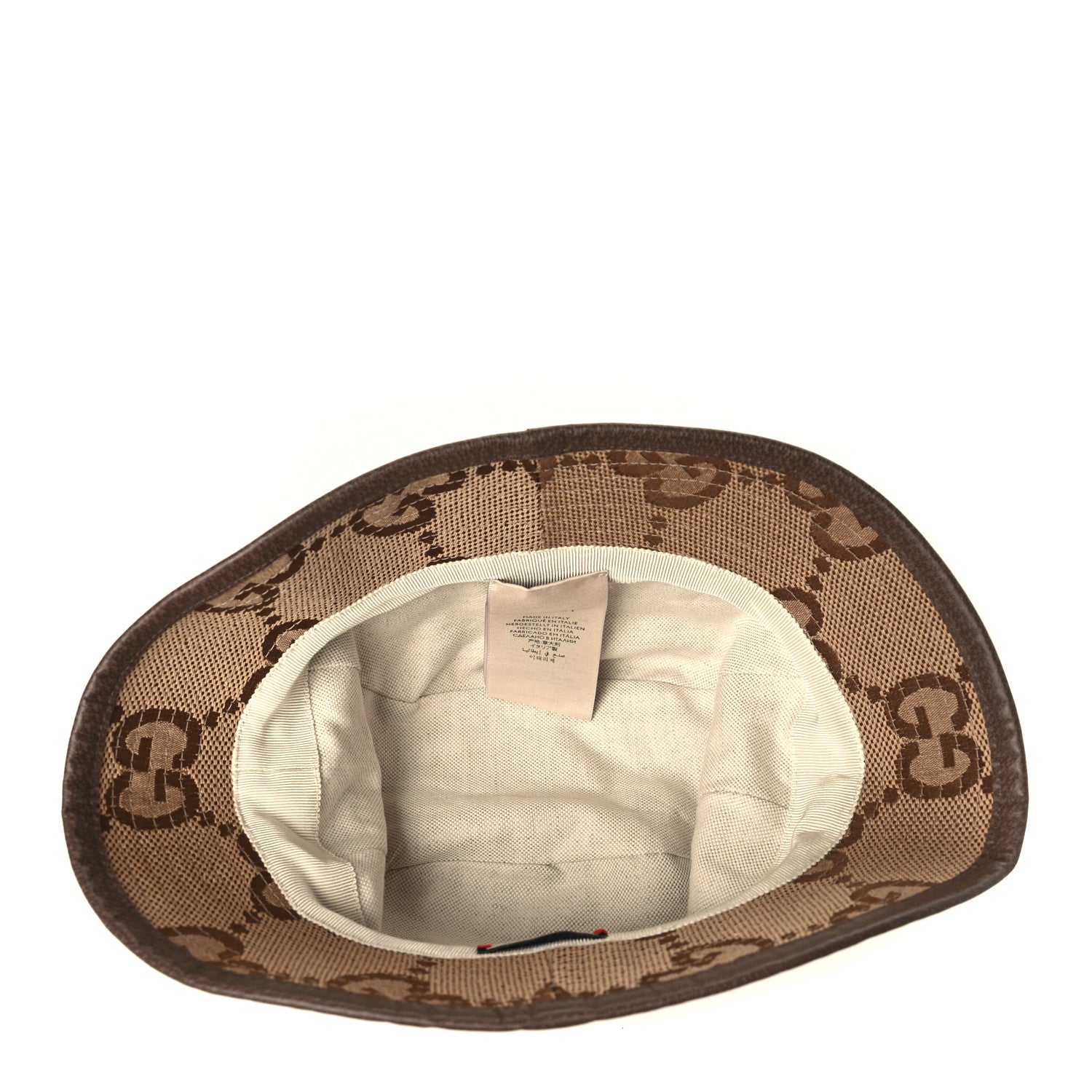 Gucci Monogram Jumbo GG Bucket Hat M 57 Camel Ebony New Acero 8 of 8