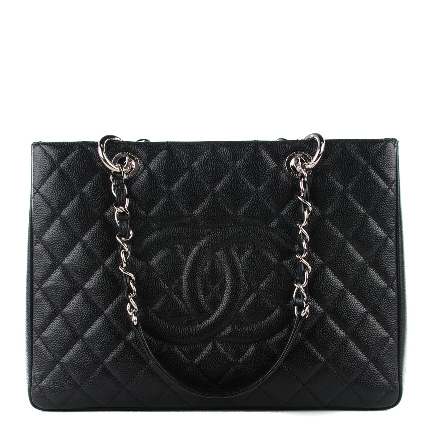 Caviar Quilted Grand Shopping Tote GST Black
