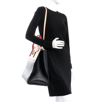Louis Vuitton Calfskin City Steamer XL Black Creme Bourgogne 2 of 9