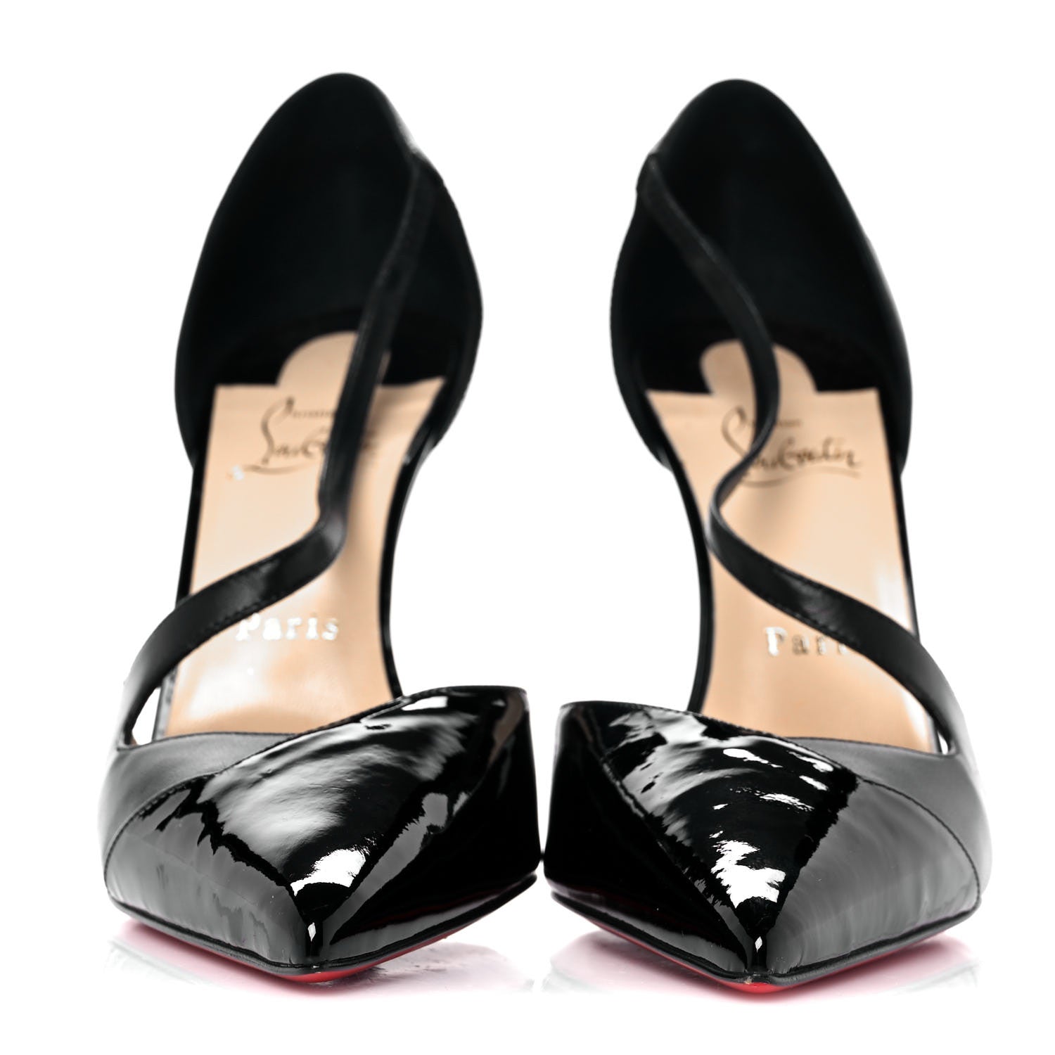 Christian Louboutin Patent Kid Round And Square 100 Pumps 40 Black 2 of 8