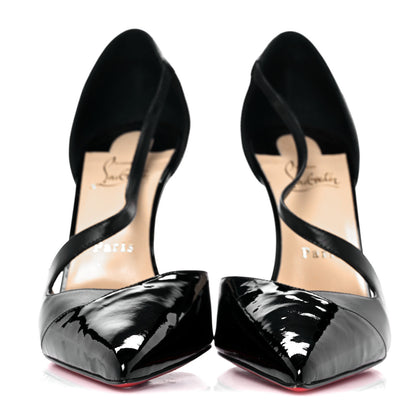 Christian Louboutin Patent Kid Round And Square 100 Pumps 40 Black 2 of 8
