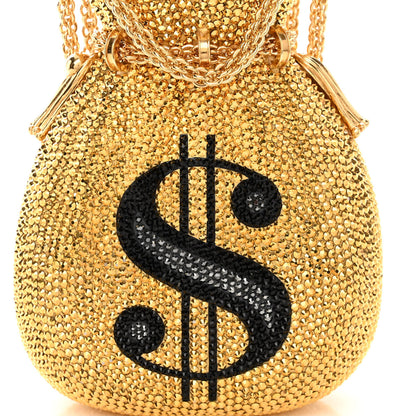 Judith Leiber Crystal Money Bags Minaudiere Clutch Gold 8 of 12