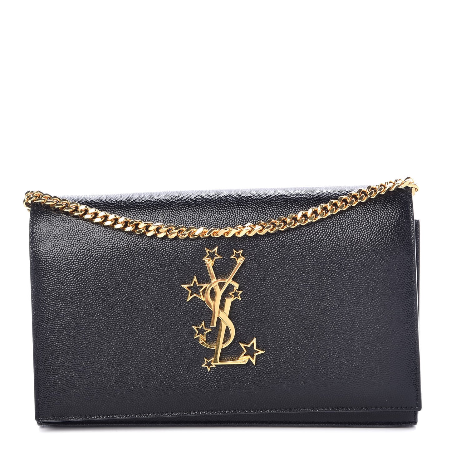 Grain De Poudre Star Studded Monogram Wallet on Chain Black