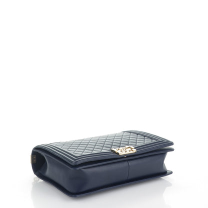 Chanel Lambskin Quilted Large Boy Flap Navy 4 of 7