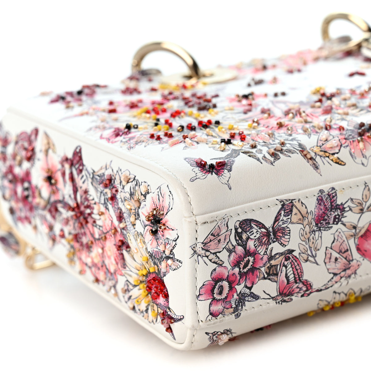 Christian Dior Calfskin Embroidered Butterfly Printed Lady D-Joy Multicolor 9 of 12