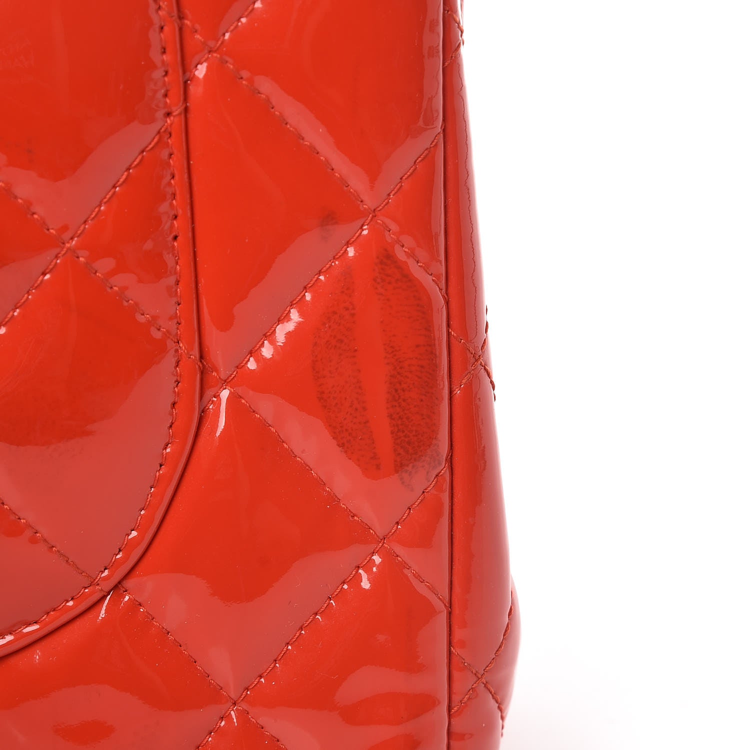 Chanel Patent Quilted Jumbo Double Flap Dark Red 10 of 14