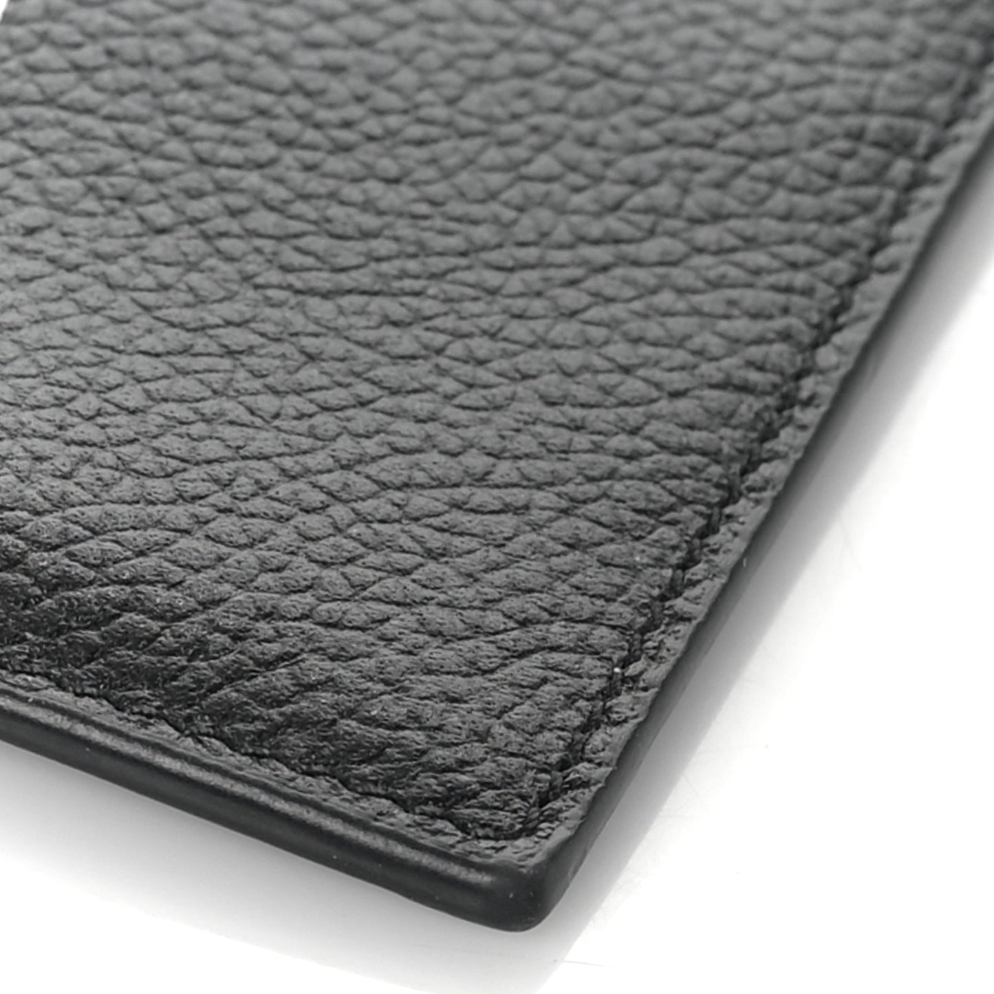 Grained Calfskin Logo Large Cash Long Coin Card Holder Black White