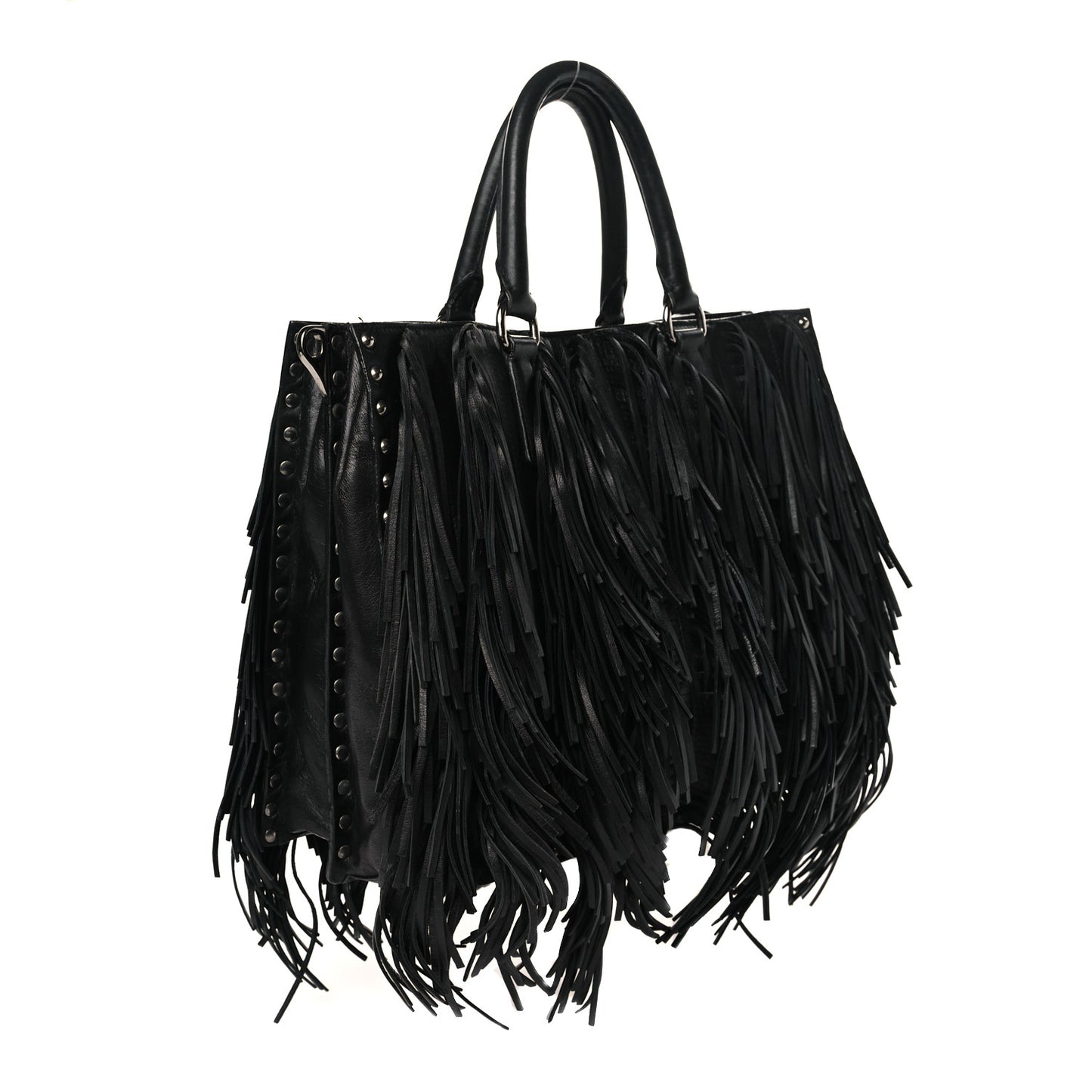 Nappa Fringe Tote Black