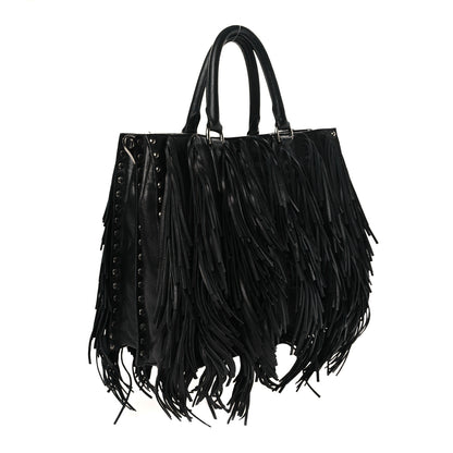 Prada Nappa Fringe Tote Black 3 of 10