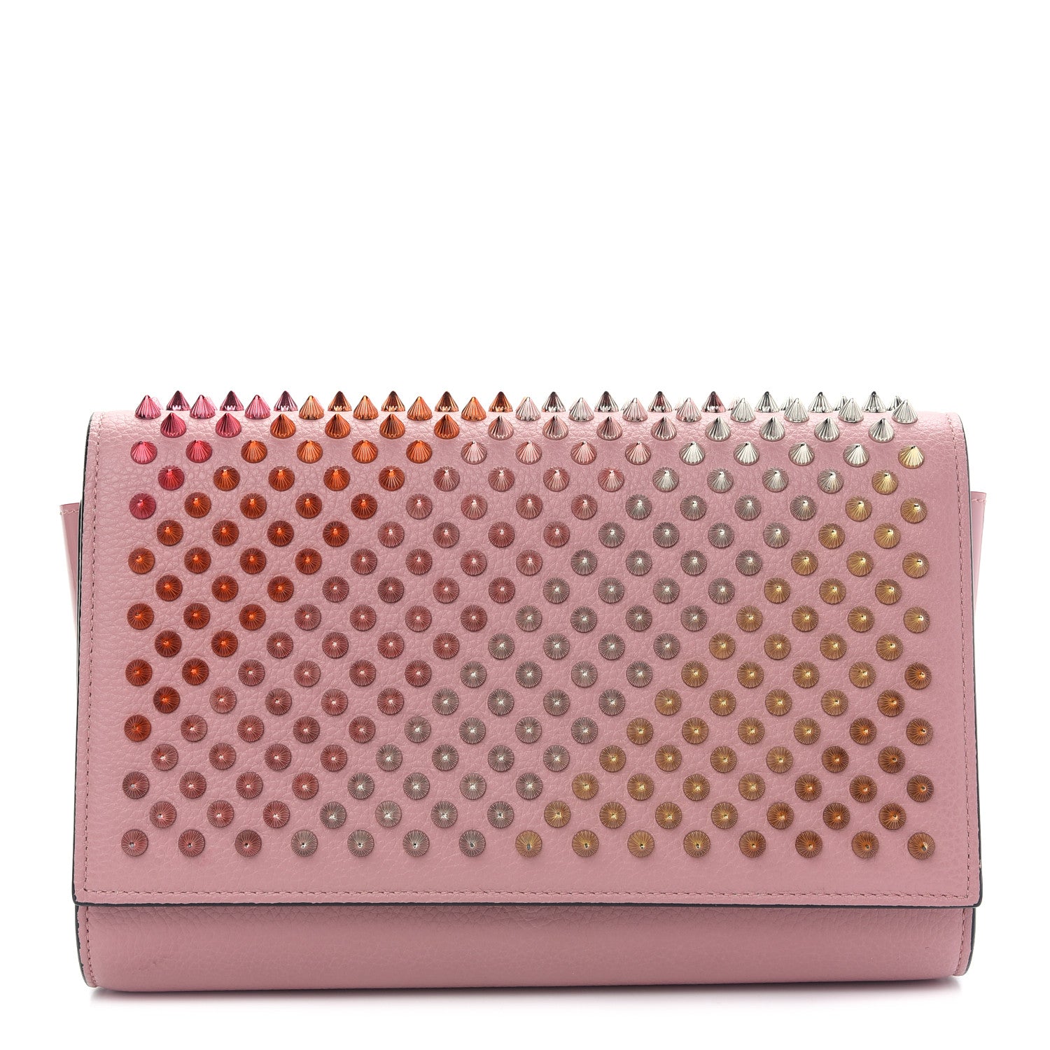 Christian Louboutin Calfskin Spikes Paloma Clutch Gold Dolly 1 of 8