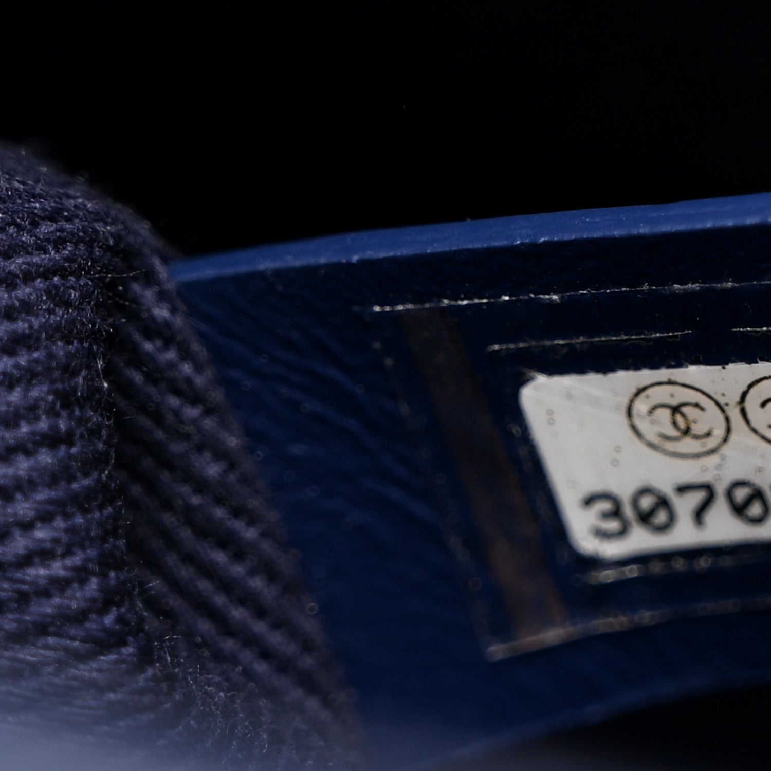 Chanel Grained Calfskin Small Stitched Flap Navy Blue 7 of 10