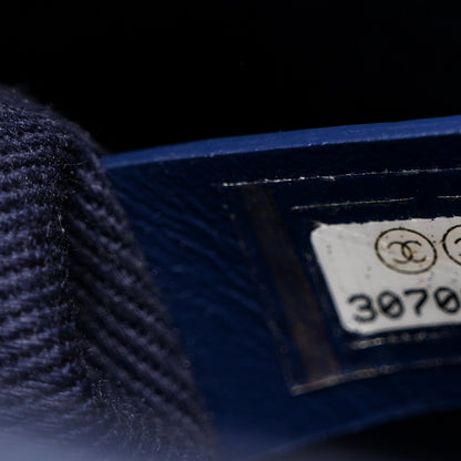 Chanel Grained Calfskin Small Stitched Flap Navy Blue 7 of 10