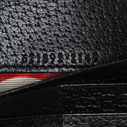 Gucci X ADIDAS Textured Dollar Calfskin Trefoil Embossed Wallet On Chain Off White Black 7 of 10