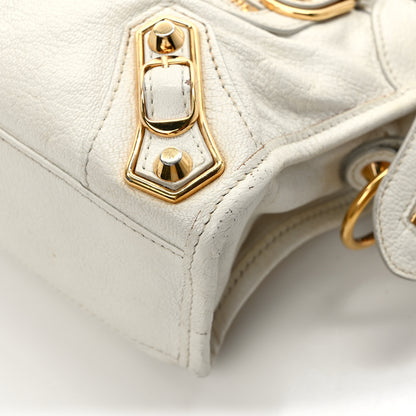 Balenciaga Chevre Gold Metallic Edge Hardware Mini City White 11 of 11