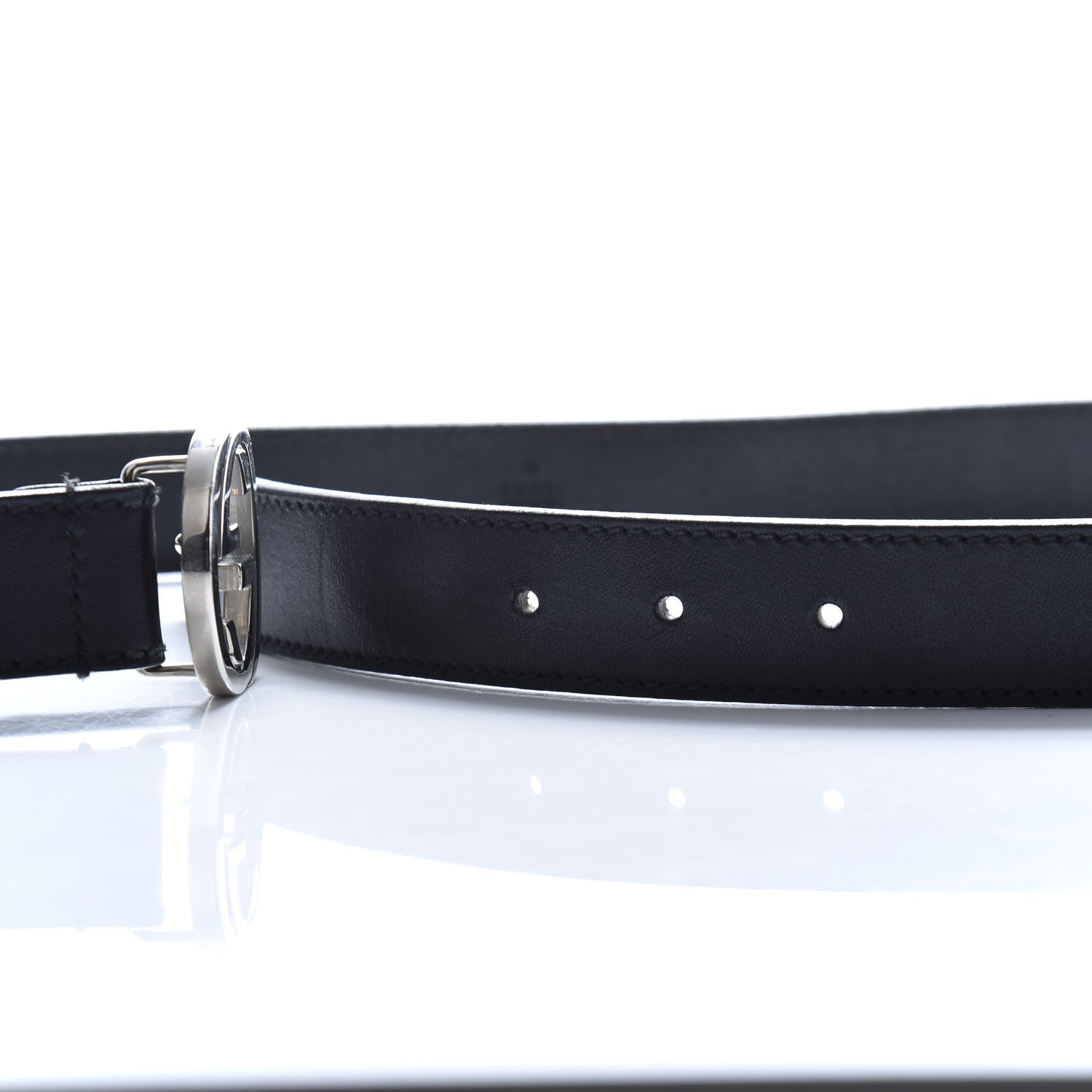 Gucci Calfskin Interlocking G Belt 90 36 Black 4 of 4