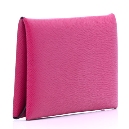 Hermes Epsom Calvi Card Case Rose Pourpre 2 of 4