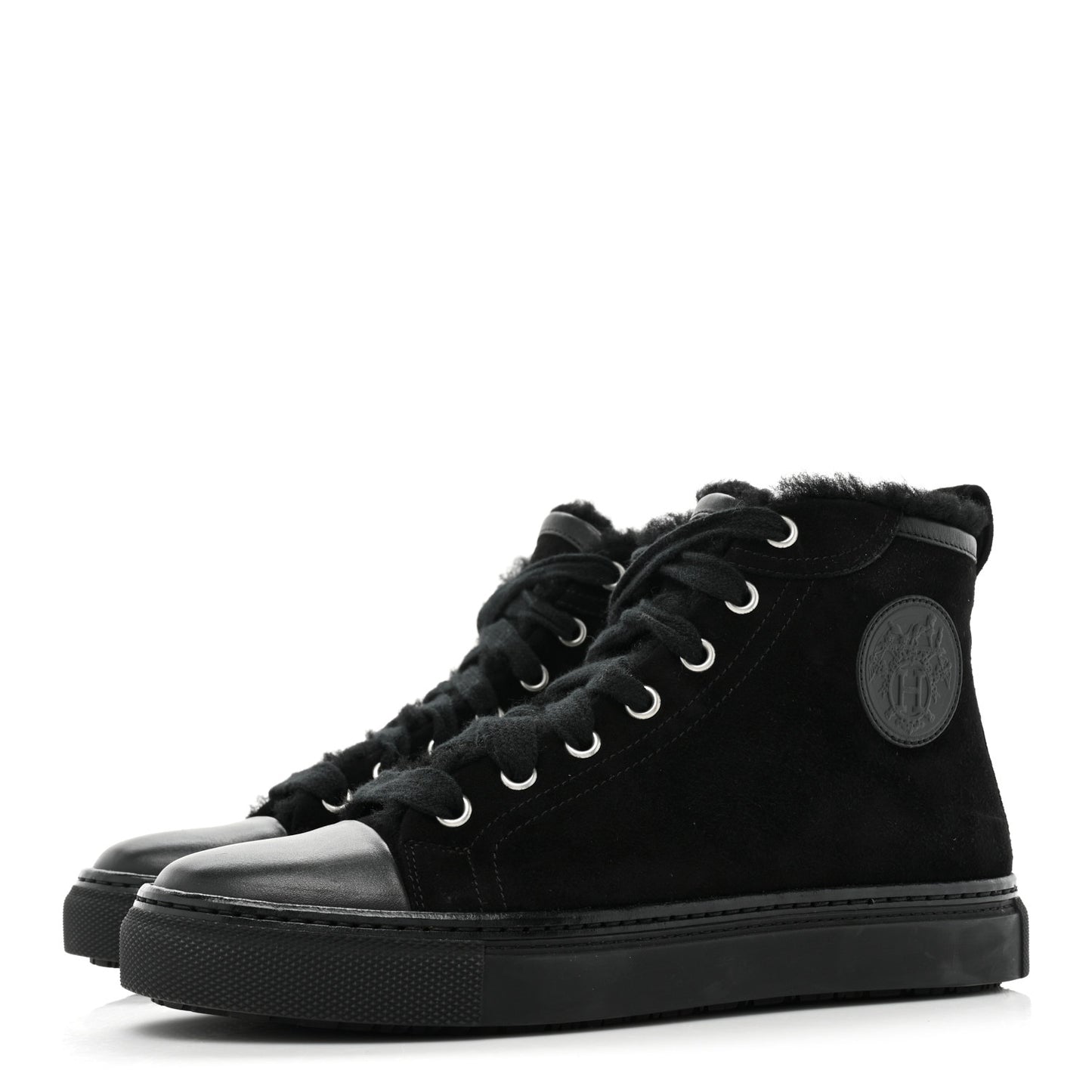 Suede Shearling Womens Jimmy High Top Sneakers 35 Black