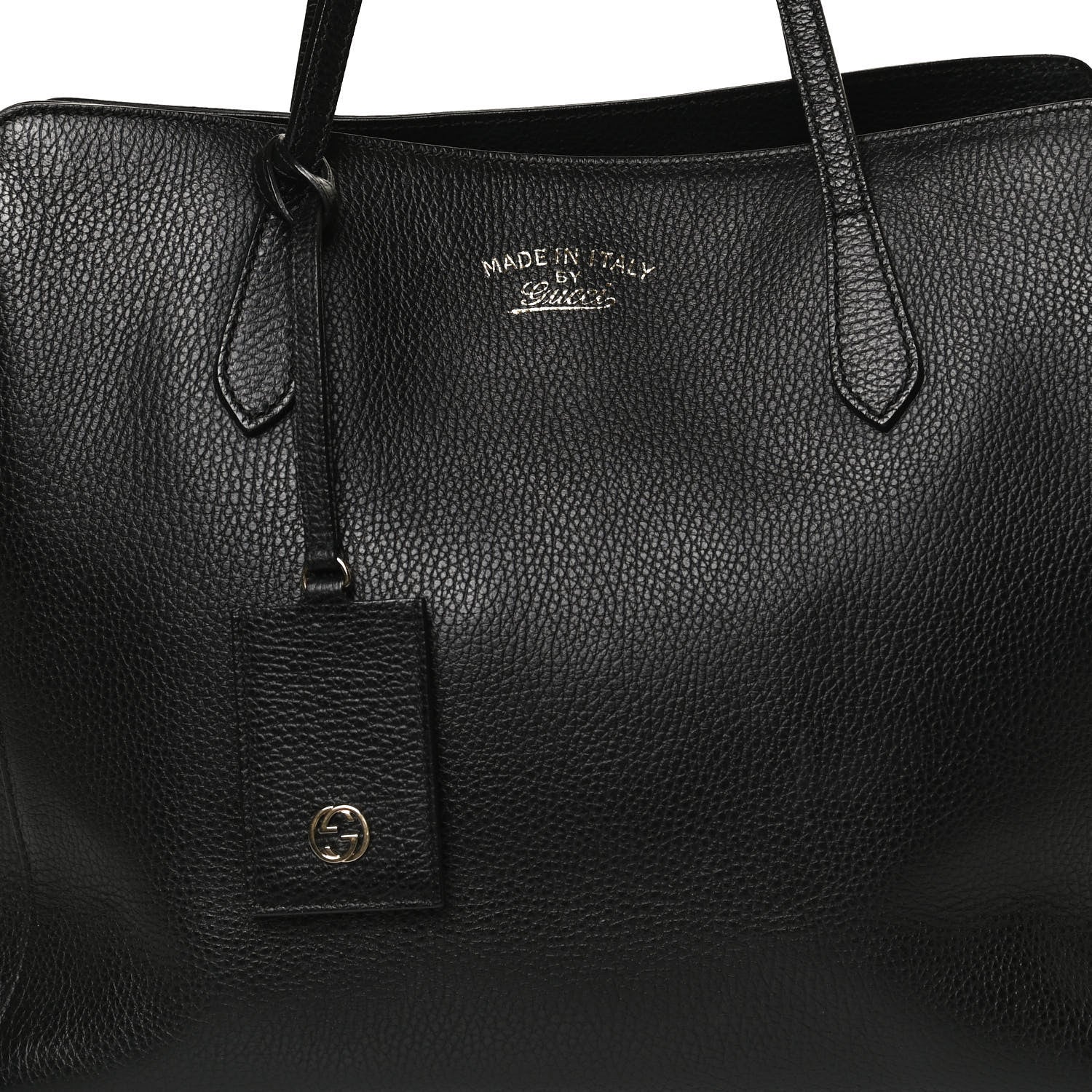 Gucci Pebbled Calfskin Medium Swing Tote Black 9 of 11