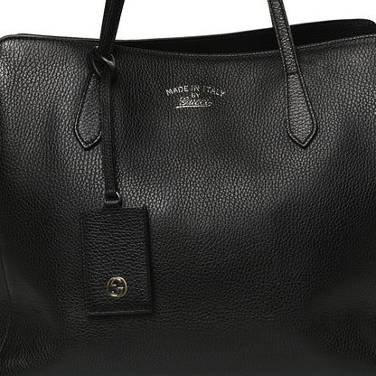 Gucci Pebbled Calfskin Medium Swing Tote Black 9 of 11
