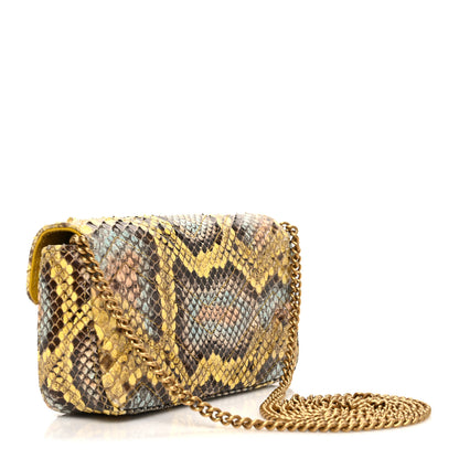 Gucci Snakeskin Matelasse GG Marmont Shoulder Bag Green Multicolor 3 of 11