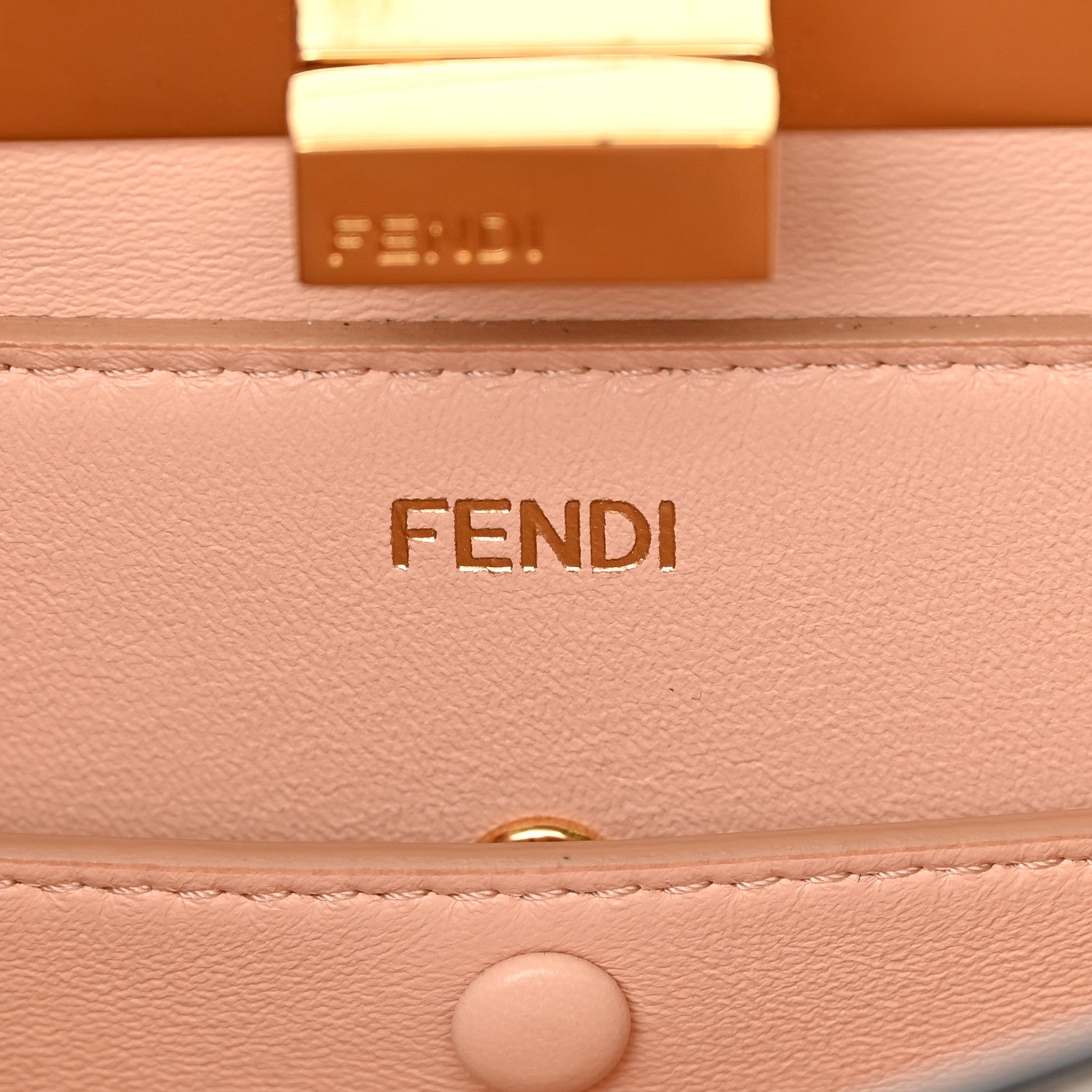 Fendi Vitello King Luxor Shiny Nappa Medium Peekaboo I SEE U East West Satchel White Light Rose 7 of 14
