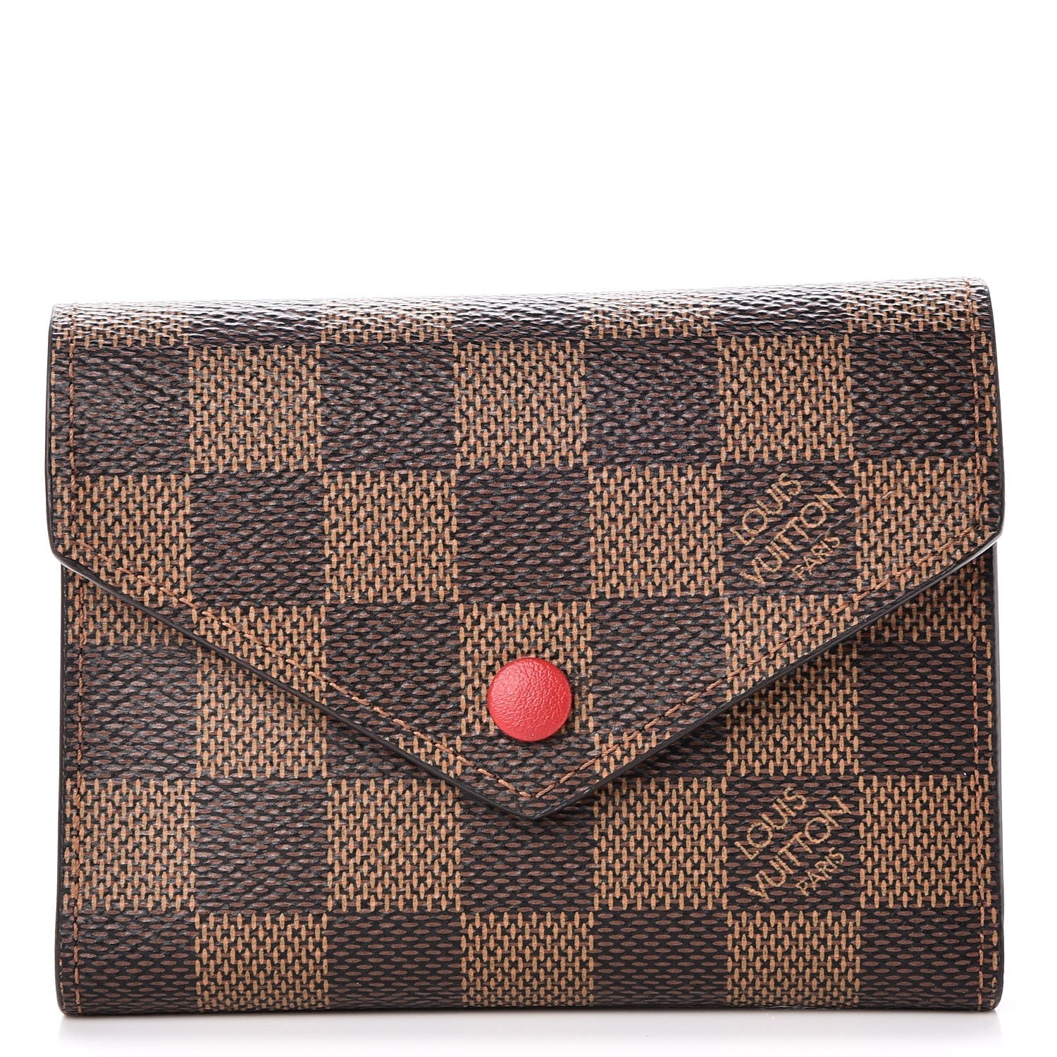 Louis Vuitton Damier Ebene Victorine Wallet Red 1 of 8