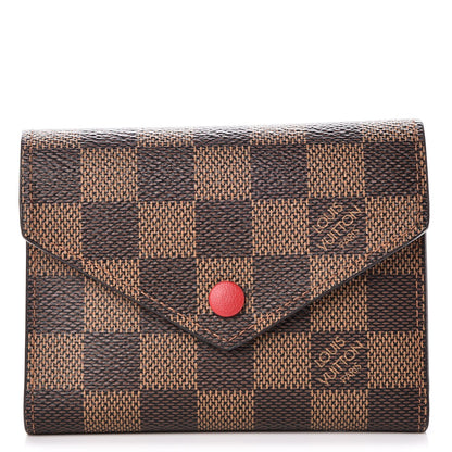 Louis Vuitton Damier Ebene Victorine Wallet Red 1 of 8