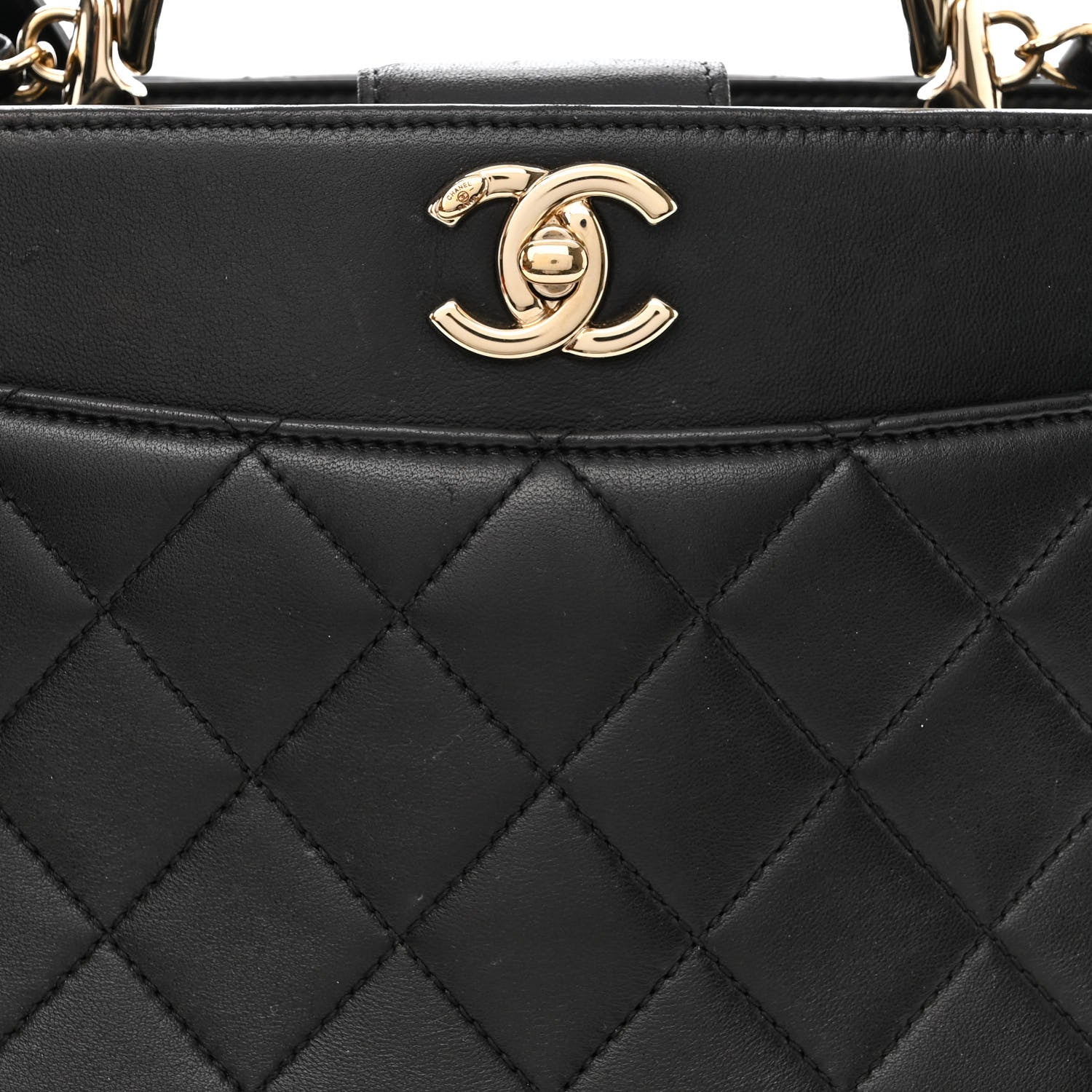 Chanel Lambskin Carry Chic Shopping Tote Black 16 of 25