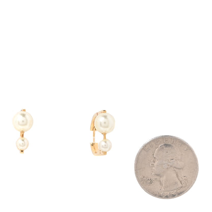 Christian Dior Metal Pearl Small Tribal New Look Earrings Gold 2 of 5