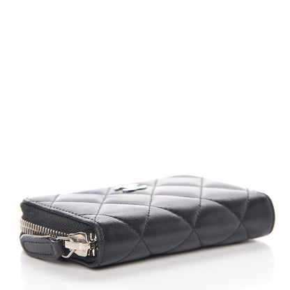 Chanel Lambskin Quilted Zip Coin Purse Black 4 of 11