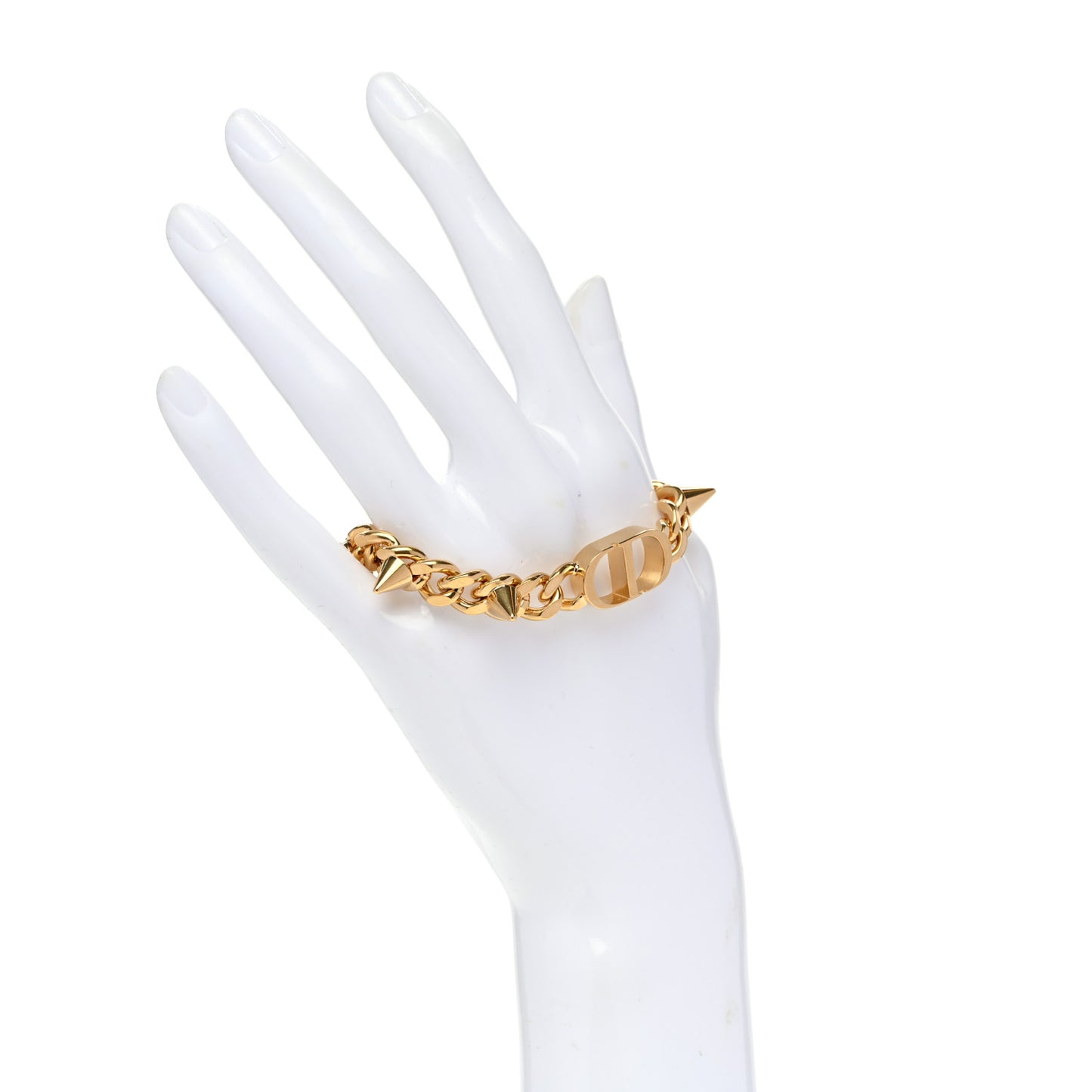 Metal Petit CD Spikes Chain Bracelet Gold