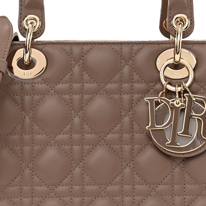 Christian Dior Lambskin Cannage Medium Lady Dior Warm Taupe 8 of 10