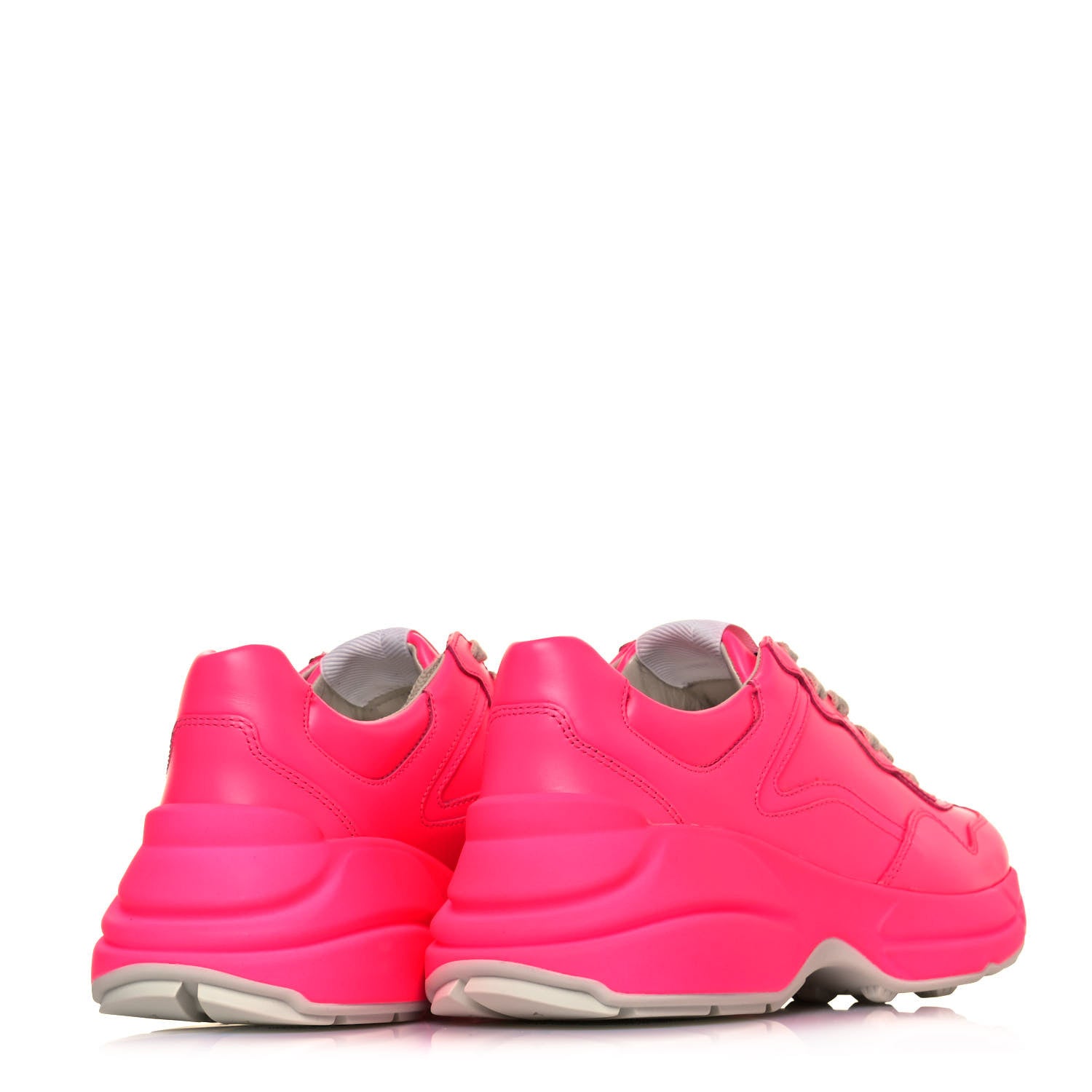 Gucci Calfskin Womens Rhyton Sneakers 36.5 Fluo Fuxia 6 of 14