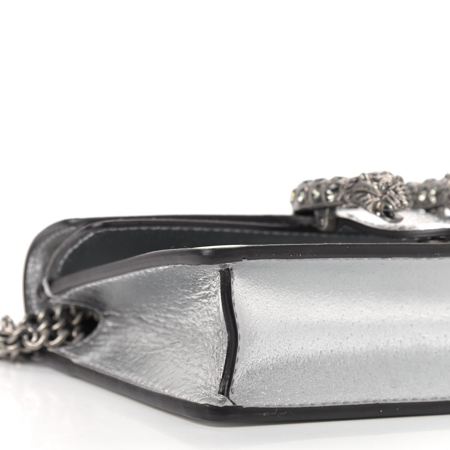 Gucci Metallic Calfskin Super Mini Dionysus Shoulder Bag Silver 5 of 7